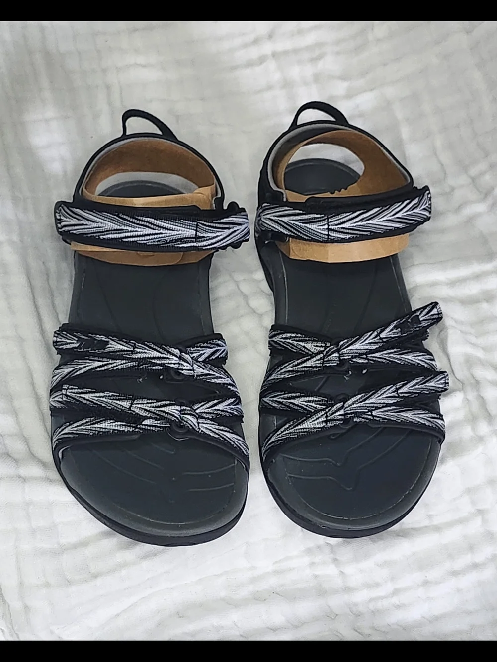 Teva Women's Tirra Size 8 Black Gray White Strappy Sandals - Water Shoes - Picture 4 of 10